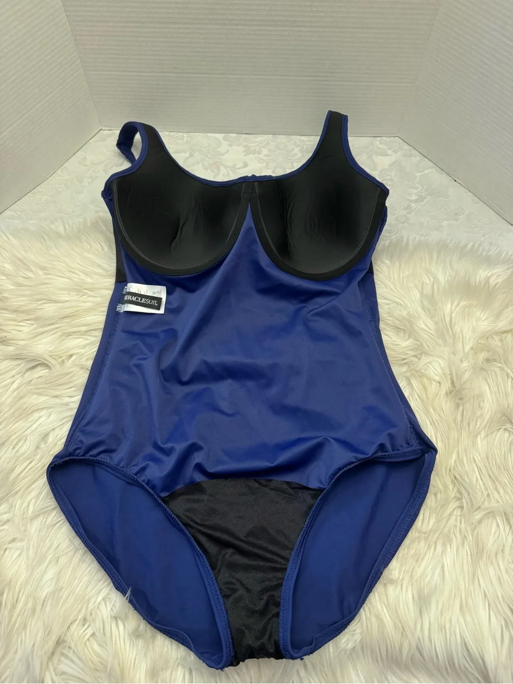 Miraclesuit 14 Amici One Piece Solid Blue Swimsuit Slimming V Neck Shirring Firm